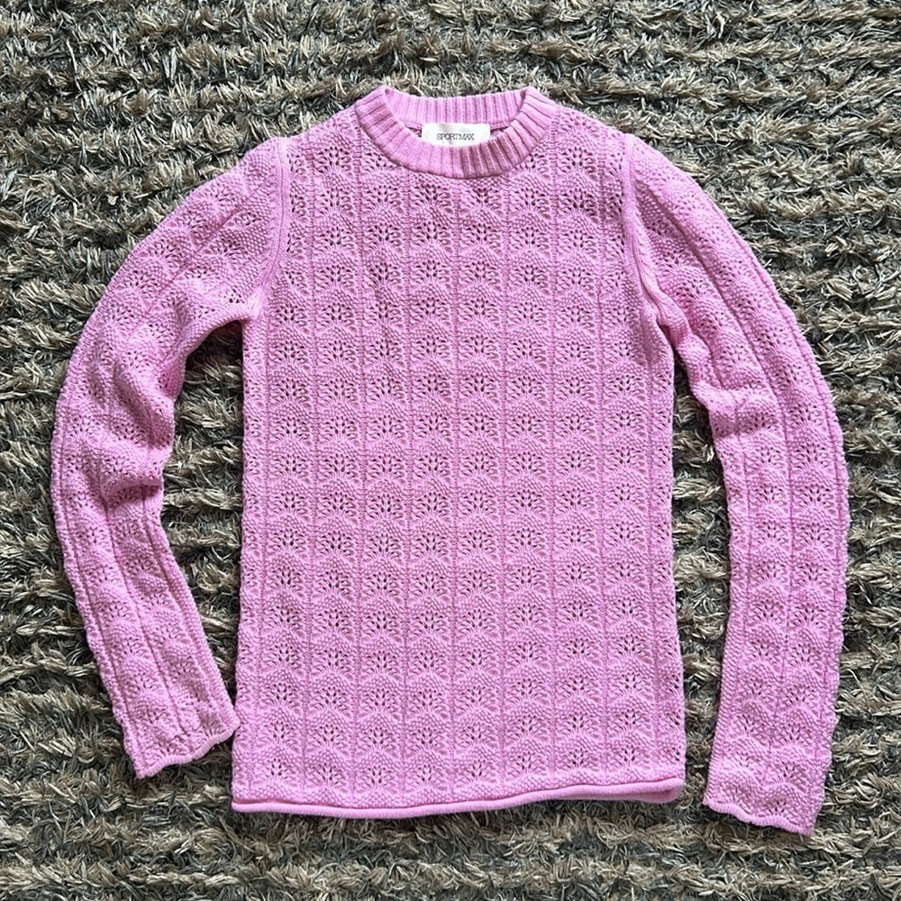 MaxMara Pink Wool Cashmere Long-Sleeve Sweater, Size XS - Picture 5 of 7